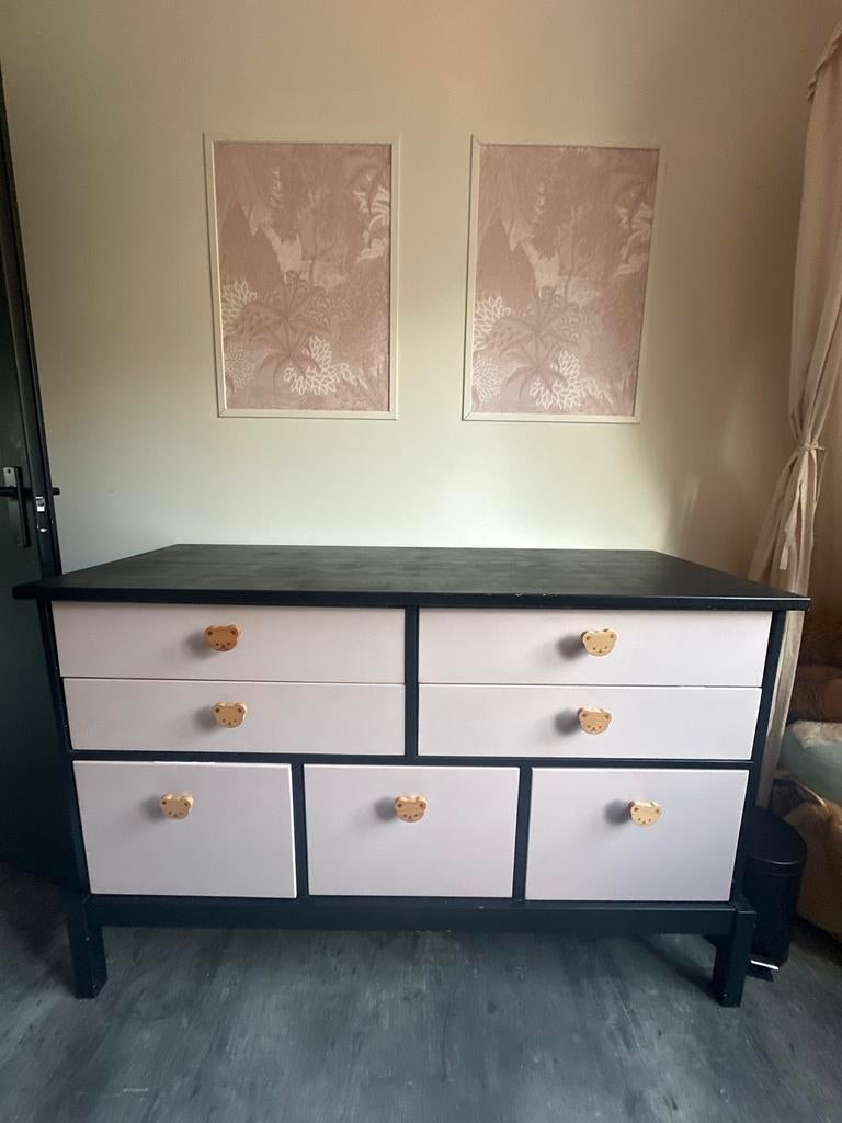 Commode met 7 lades - 140x54x90 cm, Ophalen, 100 tot 150 cm, 5 laden of meer, Zo goed als nieuw
