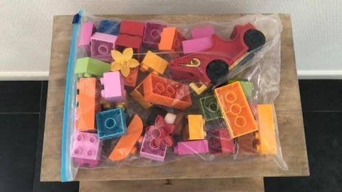 Duplo stenen - met brandweerautootje en poppetje, Ophalen of Verzenden, Zo goed als nieuw, Losse stenen, Duplo
