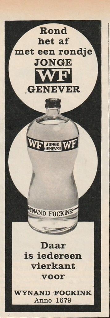 Retro reclame 1964 Wynand Fockink jonge WF genever, Verzenden, Overige typen