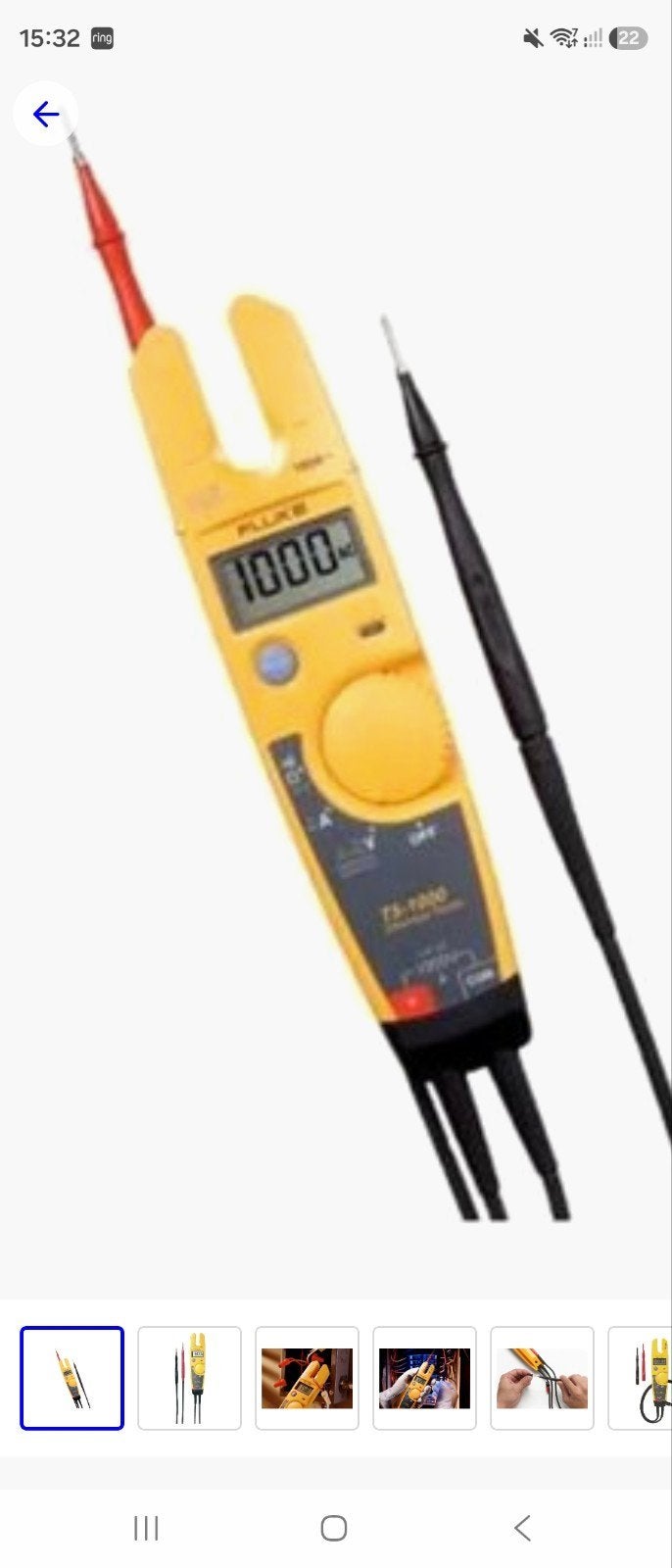 Fluke T5-1000 elektrische tester - 1 jaar oud, Ophalen of Verzenden