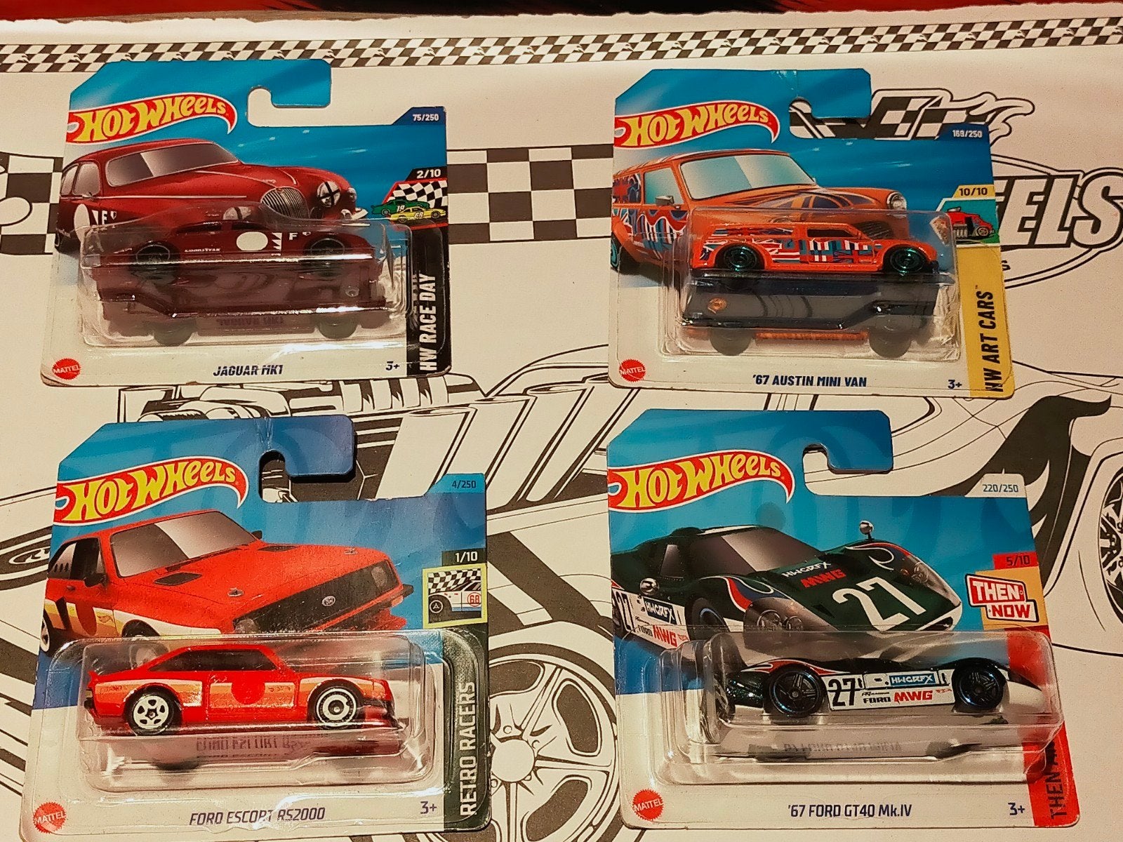 Hot Wheels Ford GT40, Escort, Austin Mini, Jaguar, Ophalen of Verzenden, Nieuw, Auto