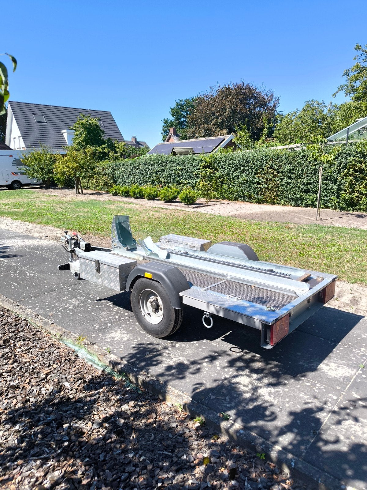 Kantelbare motortrailer / aanhanger, Ophalen, Gebruikt