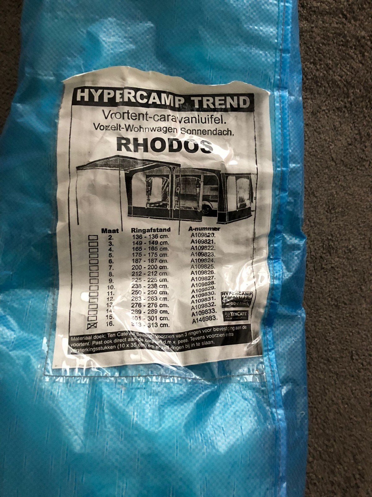 Hypercamp Trend Rhodos Voortent/Caravanluifel, Caravans en Kamperen, Ophalen