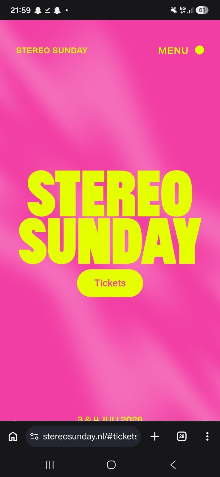 2 weekendtickets stereo sunday, Tickets en Kaartjes, Twee personen