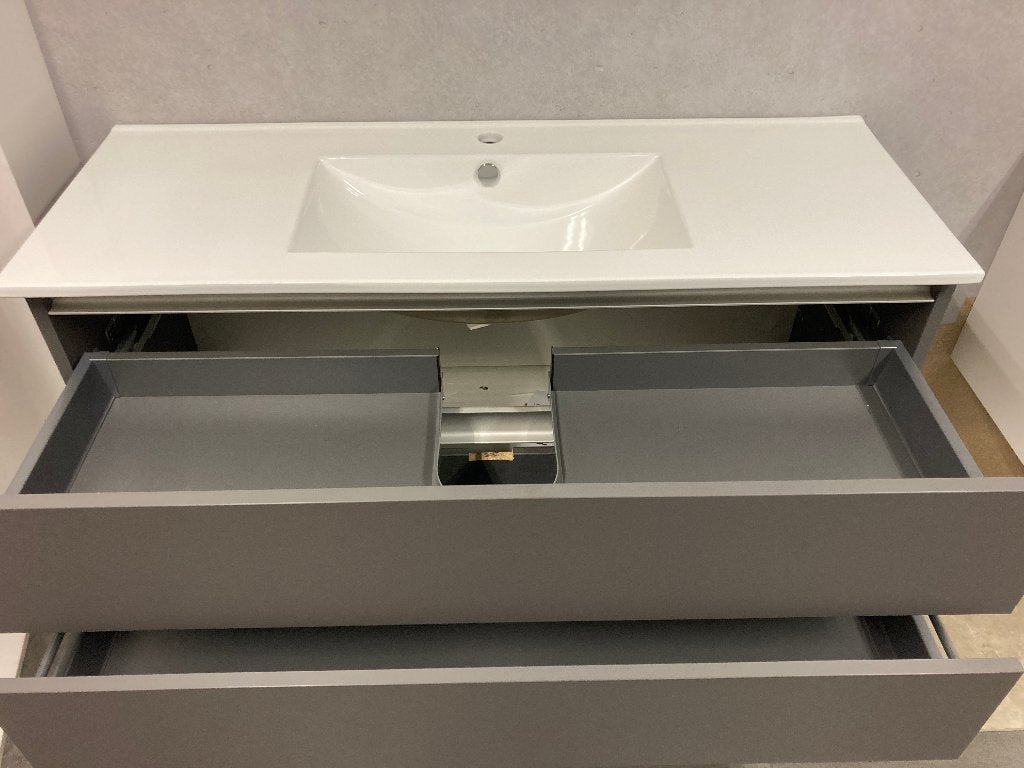 SHOWROOMOPRUIMING : Wastafel +  Antraciete onderkast 2 lades, Ophalen, Overige materialen, Gebruikt, Morssink Bouwmaterialen