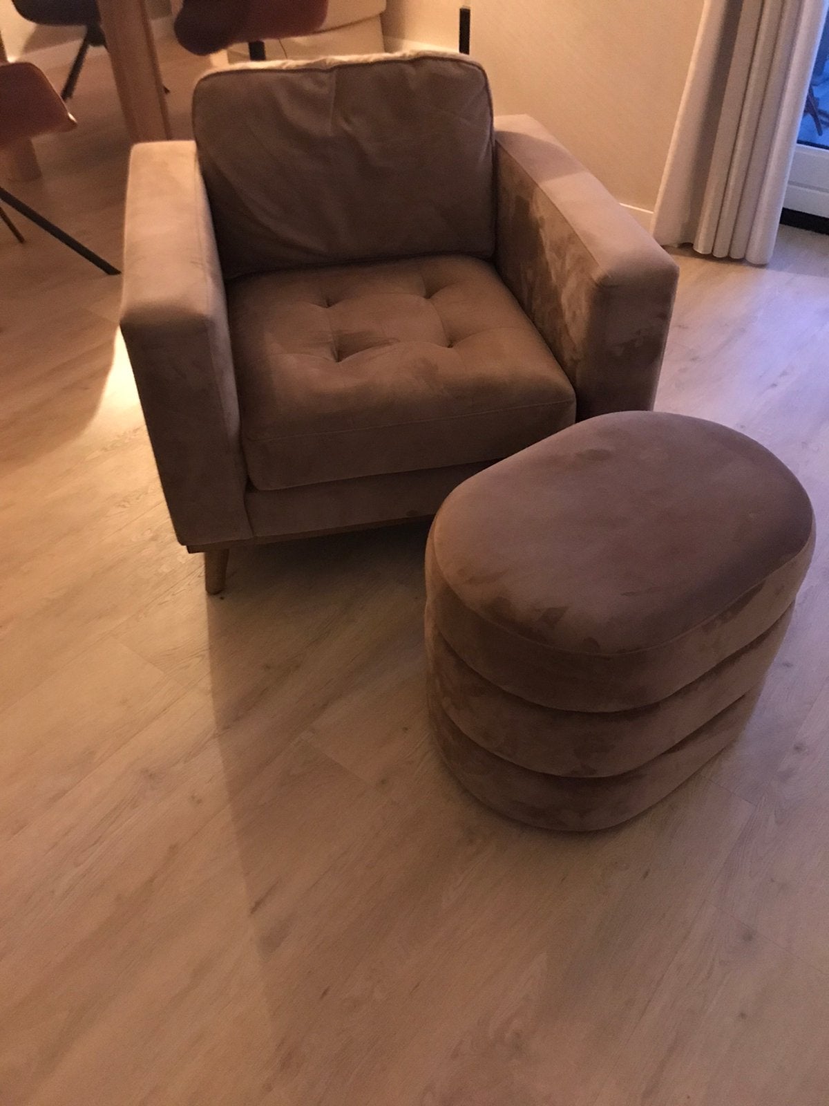 RM stoel, zachte velours stof, Ophalen, Gebruikt, Romantisch, 75 tot 100 cm