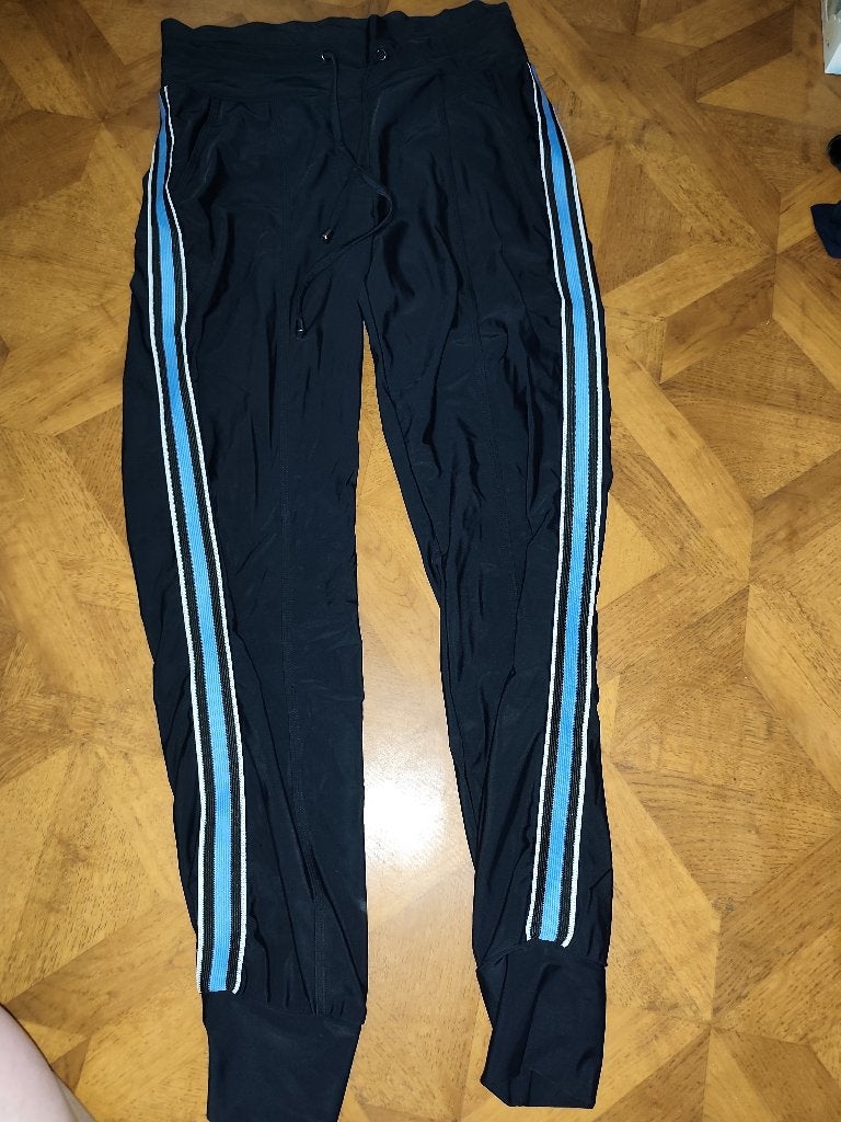 Elvira travelstof broek met bies maat 38, Maat 38/40 (M), Blauw, Ophalen of Verzenden, Zo goed als nieuw