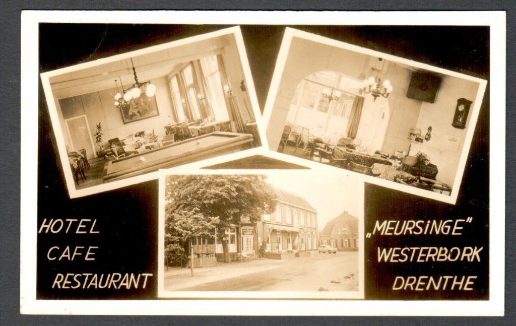 Oude Ansicht- Westerbork - Hotel Café Rest Meursinge - Dr., Verzamelen, Ansichtkaarten | Nederland, Ophalen of Verzenden, 1940 tot 1960