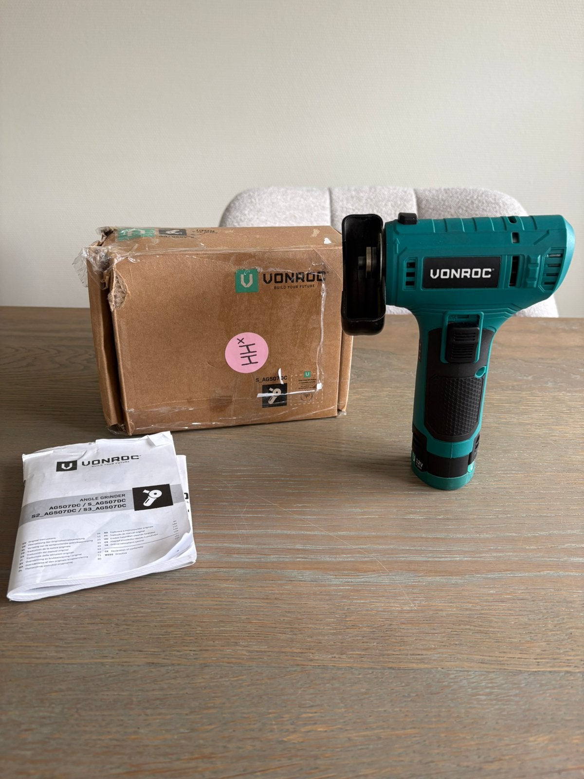 Vonroc MINI HAAKSE SLIJPER 12V - Ø76MM, !, Gebruikt, !, Overige typen