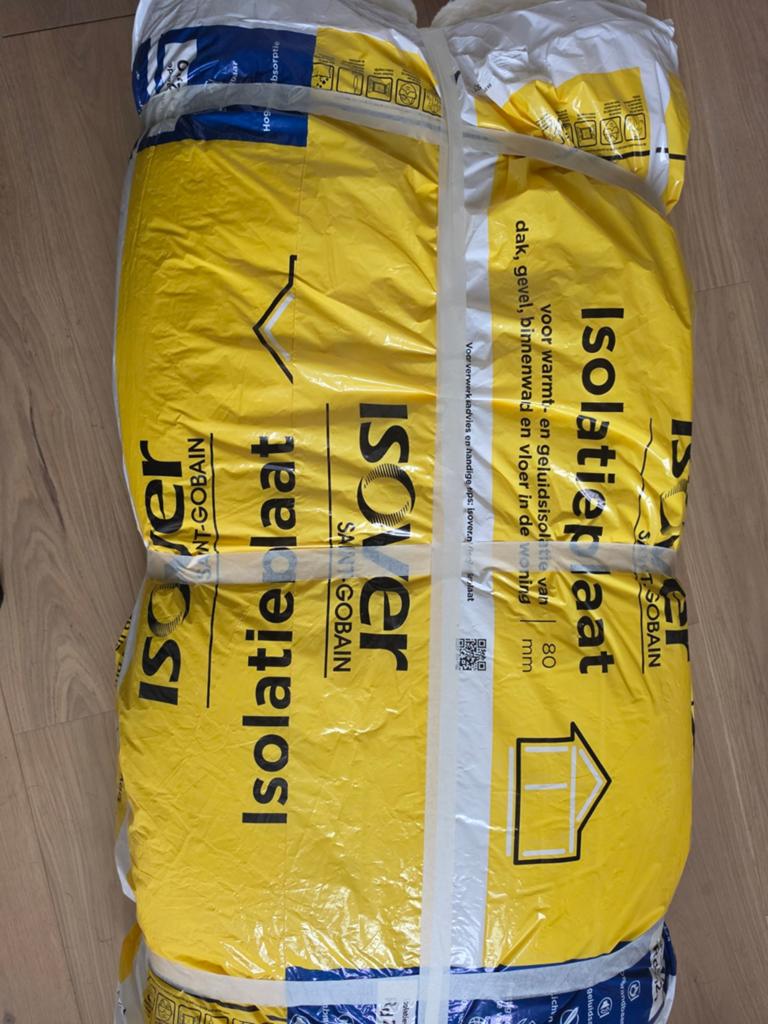 Isover glaswol, Ophalen, Dakisolatie, 4 tot 8 cm, Nieuw