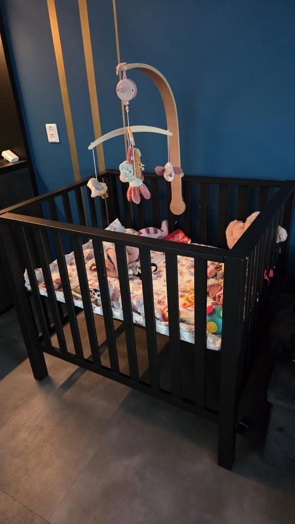 Europe Baby Casper Box Mat Zwart - Zo goed als nieuw, Ophalen, Zo goed als nieuw, Vierkant, Boxkleed