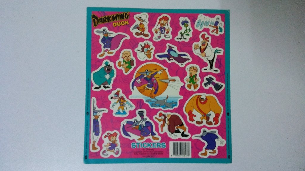 Darkwing Duck stickers stickervel Disney tekenfilm superheld, Ophalen of Verzenden, Zo goed als nieuw, Strip of Tekenfilm
