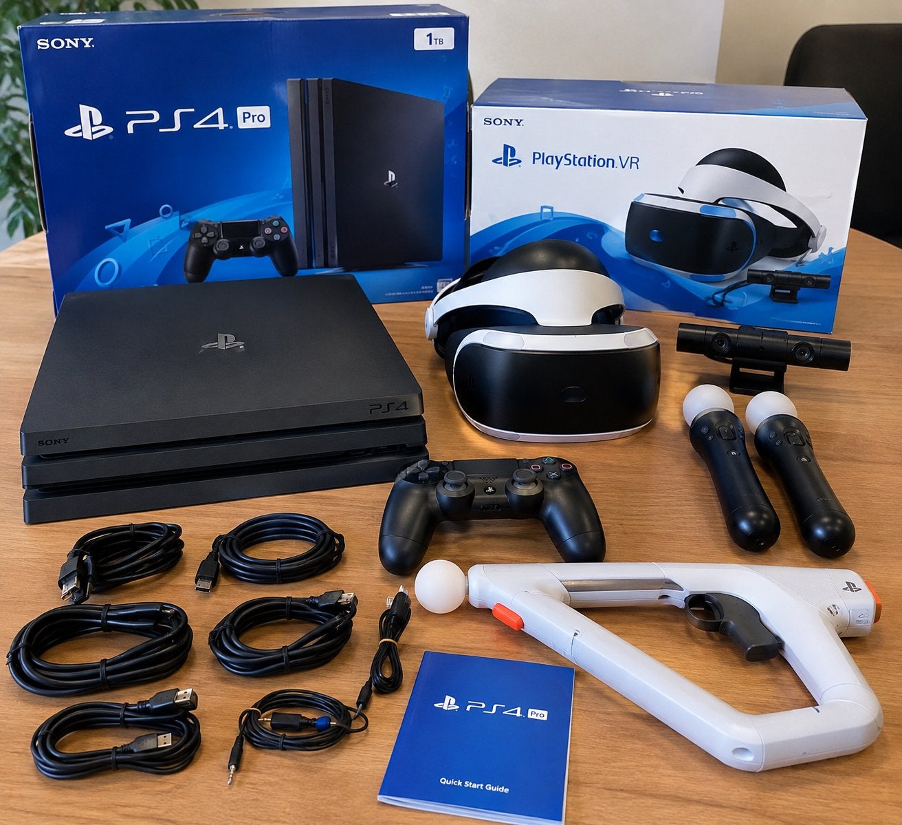Playstation 4 Pro 1TB + 1controllers + VR set + VR geweer