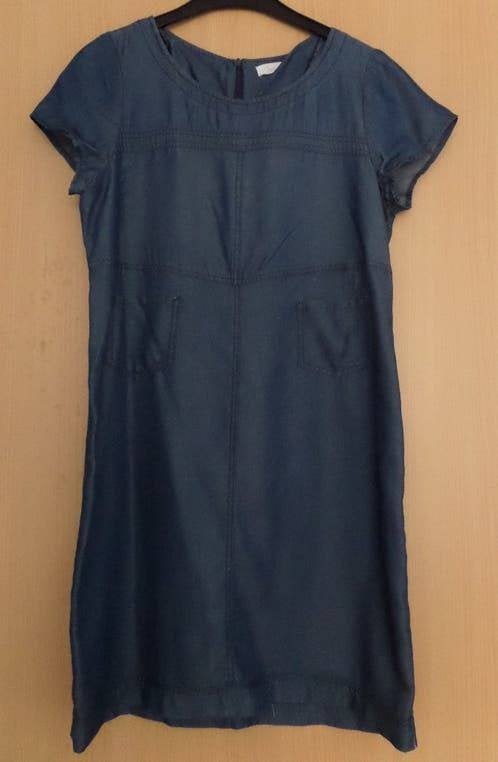 Luchtig jurkje maat M in jeans-stijl met 2 zakken voor, Maat 38/40 (M), Blauw, Ophalen of Verzenden, Zo goed als nieuw