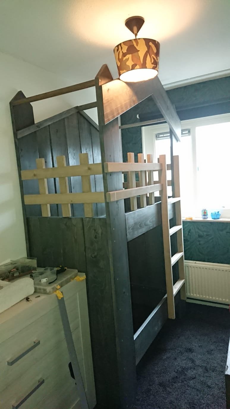 Steigerhouten peuter/kleuter stapelbed, Ophalen, Zo goed als nieuw, Stapelbed