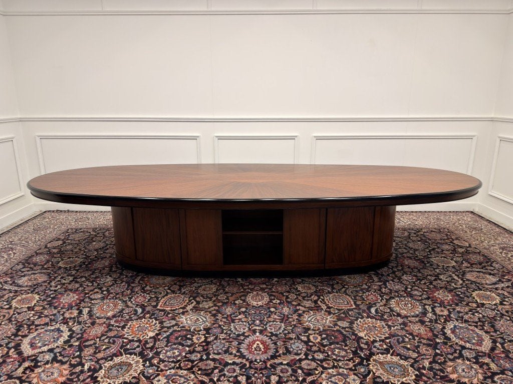 Grote Engelse Globe Wernicke Stijl Art Deco Vergadertafel, Ophalen