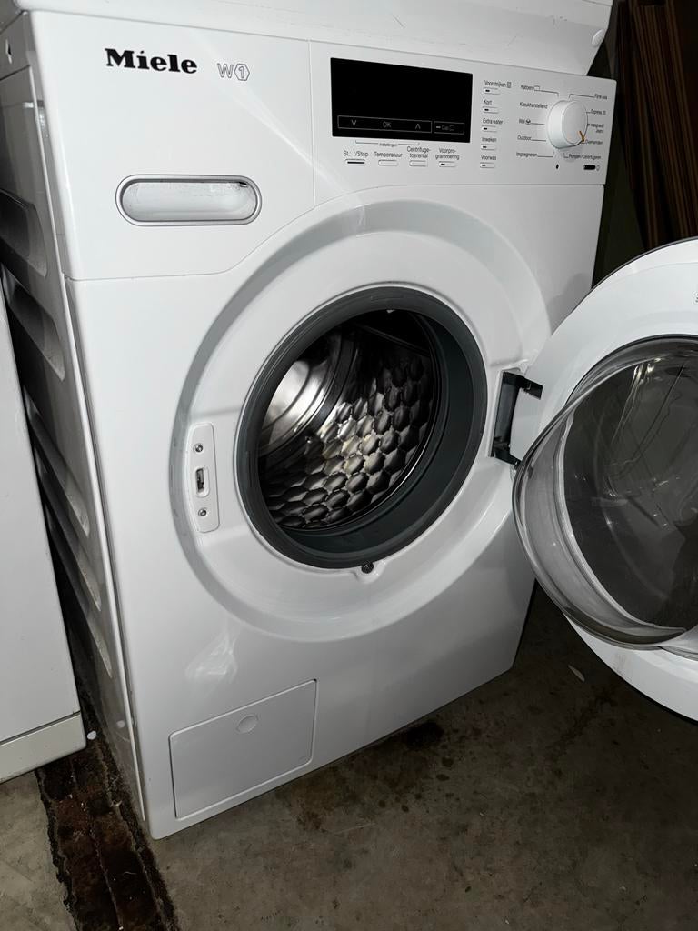 Miele wasmachine en warmtepompdroger, Witgoed en Apparatuur, Wasmachines, Ophalen, 1200 tot 1600 toeren, Gebruikt, 8 tot 10 kg