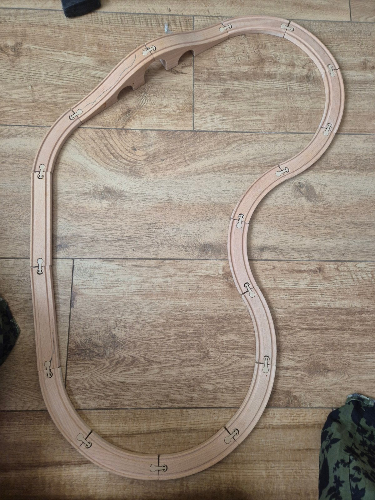 Houten Treinset met 13 Wagons en Spoorbaan, Ophalen of Verzenden, Gebruikt