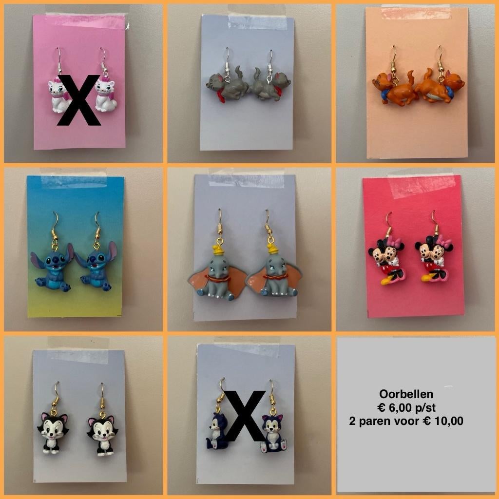 oorbellen voor kinderen met Disney figuurtjes, Ophalen of Verzenden, Nieuw, Overige kleuren, Oorbellen
