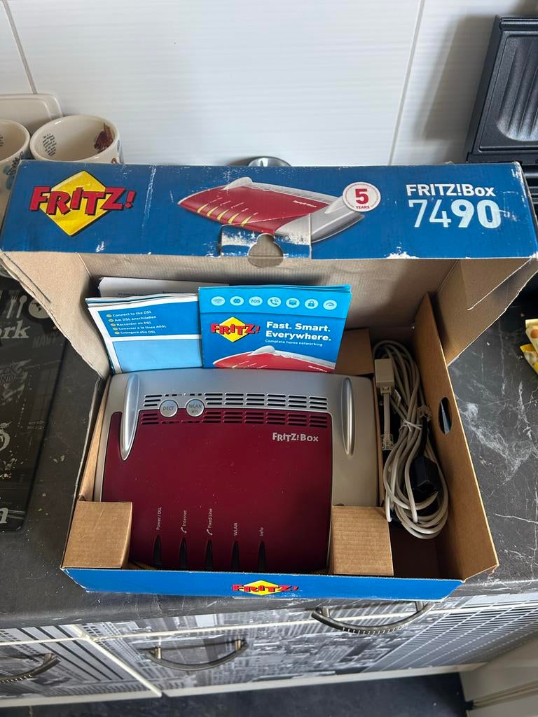 Nieuwe FRITZ!Box 7490 Router met Modem, Computers en Software, Routers en Modems, Nieuw, Router met modem, Ophalen of Verzenden
