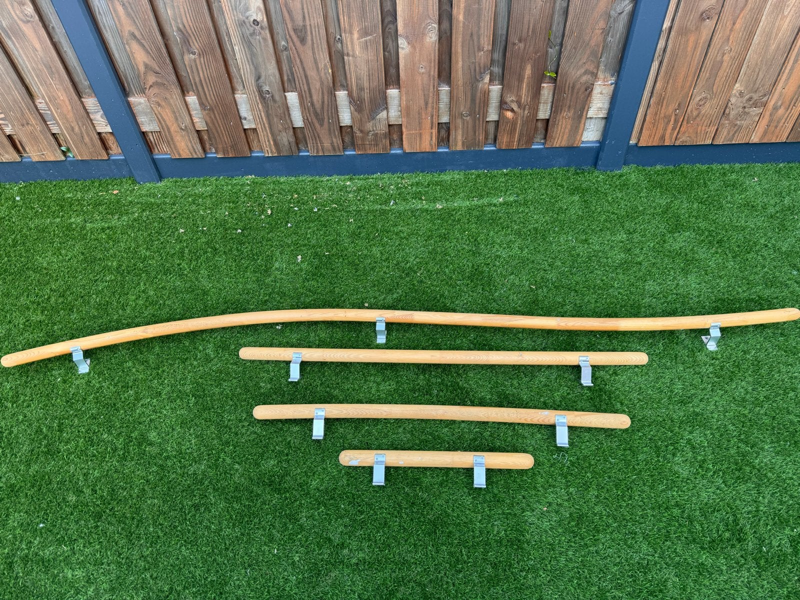 Houten Trapleuningen - Set van 4, Ophalen of Verzenden, Gebruikt, Trap, Minder dan 2 meter