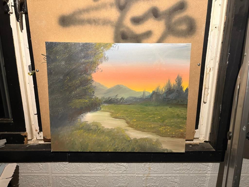 Schilderij: Prachtig Zonsondergangslandschap, Ophalen of Verzenden