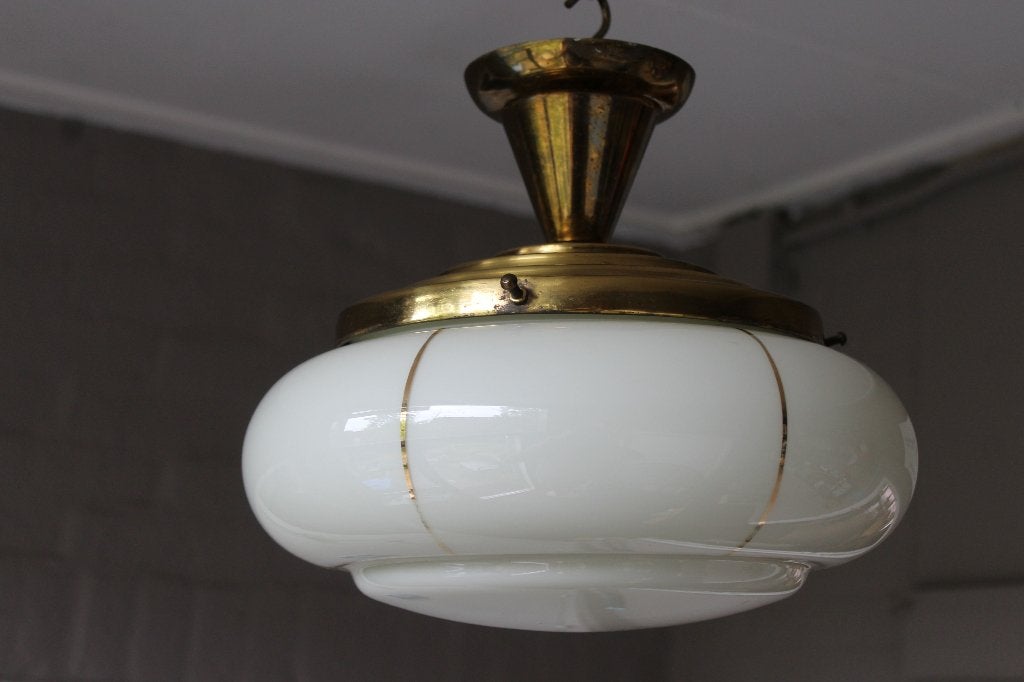 Brocante - Prachtige plafonnière, jaren ‘30!, Huis en Inrichting, Lampen | Plafondlampen, Ophalen, Gebruikt, Inclusief lichtbron