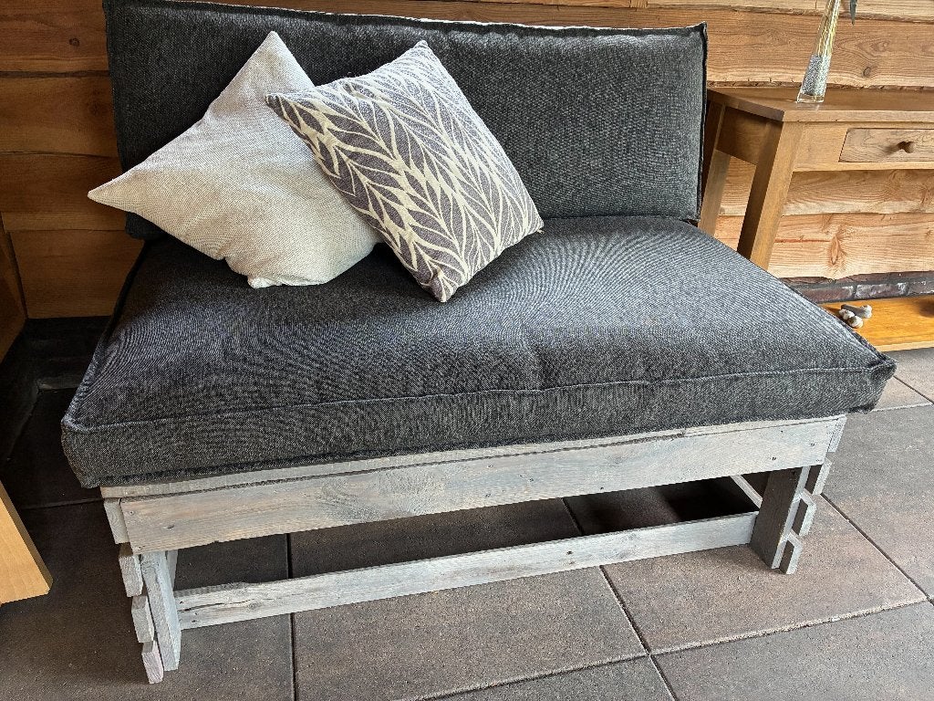 Te koop tuinbankje met kussens, Ophalen, Gebruikt, Hout