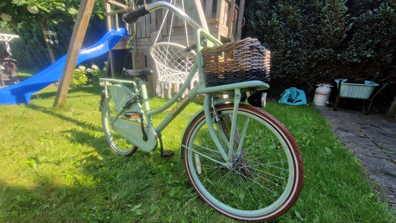 Popal Old Dutch meisjesfiets met mandje., Fietsen en Brommers, Fietsen | Dames | Damesfietsen, Ophalen, Terugtraprem, Batavus