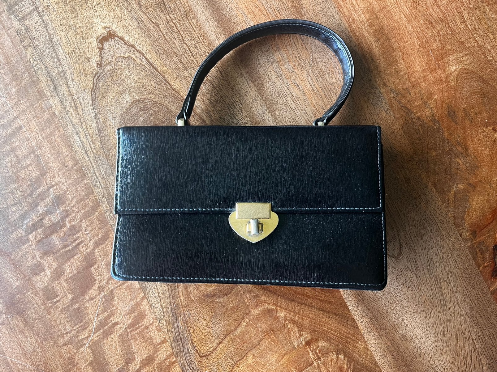 Vintage - kleine zwarte handtas, Ophalen of Verzenden, Zo goed als nieuw, Zwart, Handtas