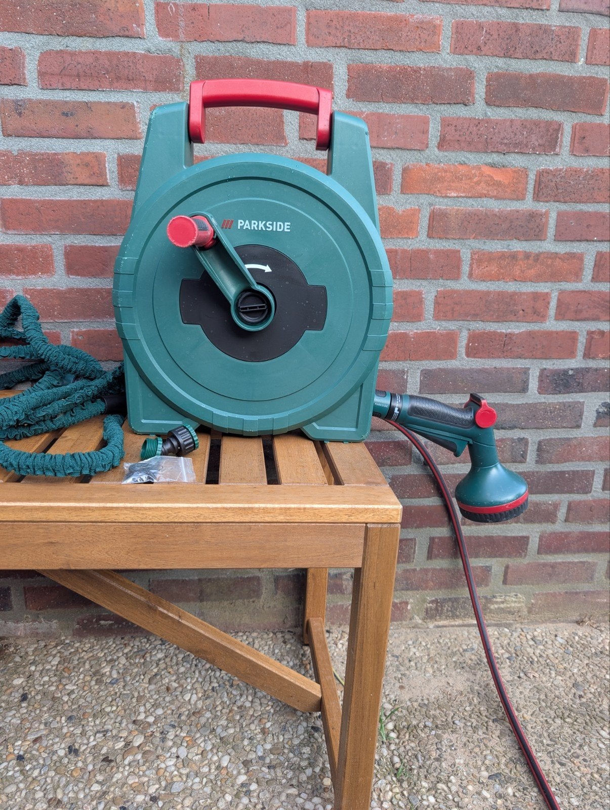 Parkside Tuinslanghaspel met uitschuifbare tuinslang, Ophalen, Tuinslang