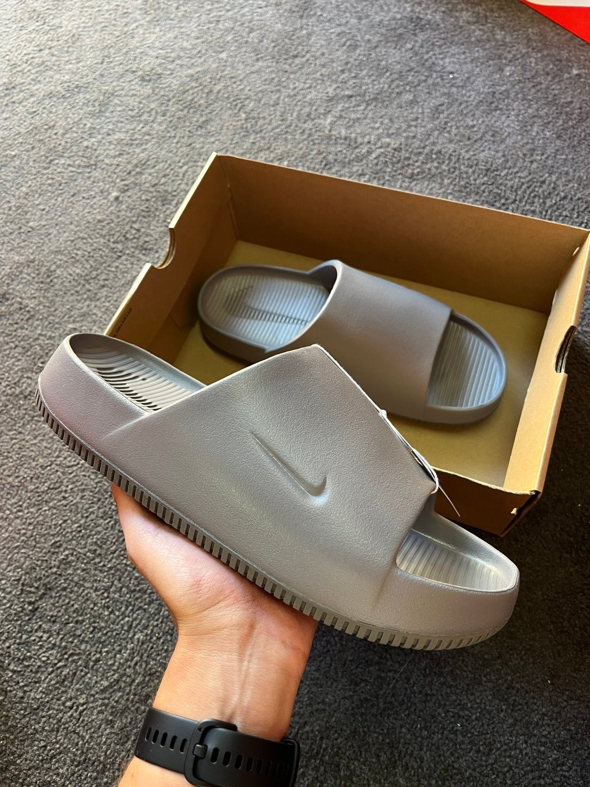 Nike Calm Slide Grijs - Maat 45, Slippers, Overige kleuren, Nieuw, M