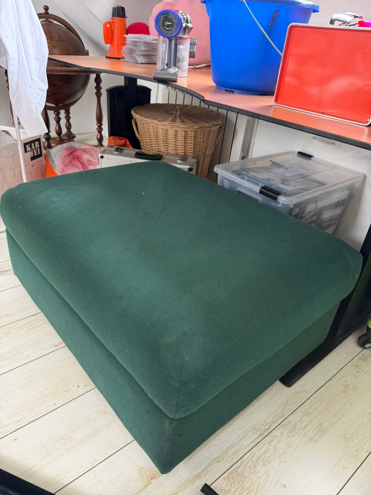 Ikea Vimle poef groen met opbergruimte, Ophalen, Vinle, 75 tot 100 cm, Zo goed als nieuw