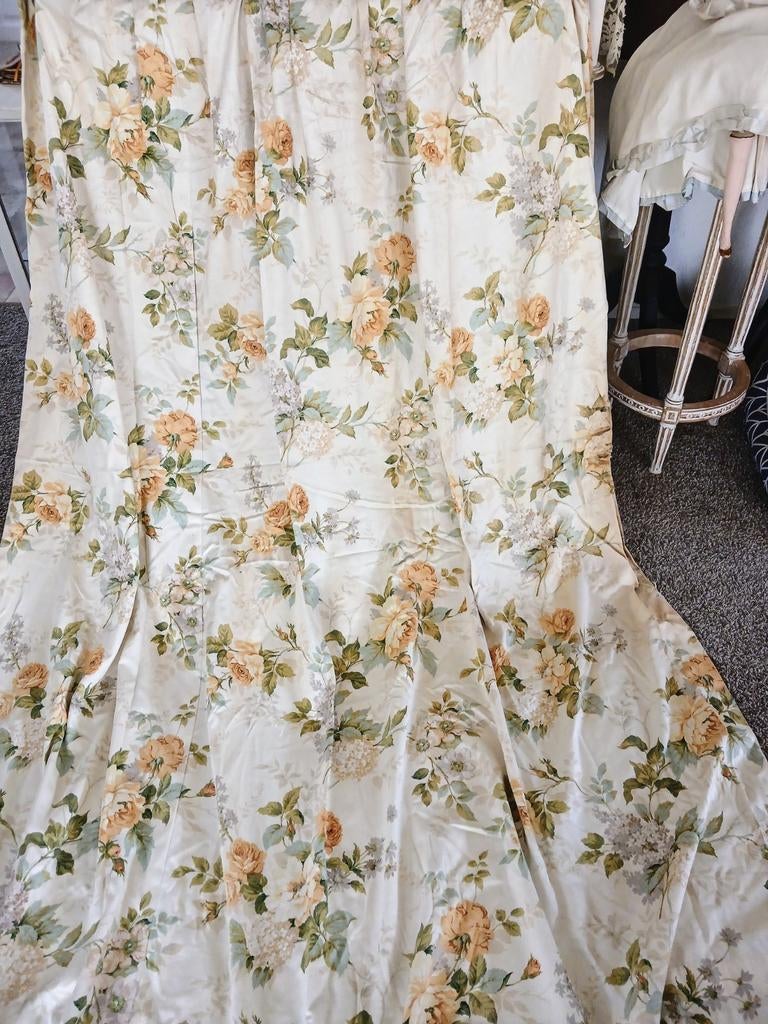 Brocante gordijn met rozen..., Verzenden