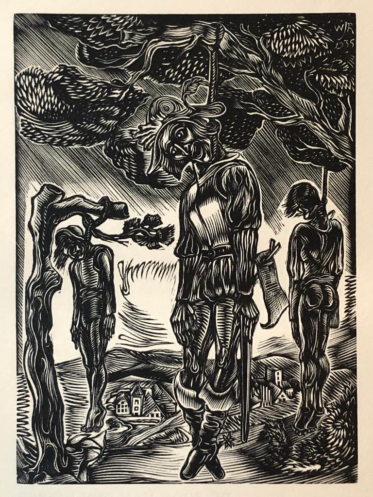 Mooie kunst bij het Grafiekkabinet Gruweltrio 3 houtsnedes, Ophalen of Verzenden