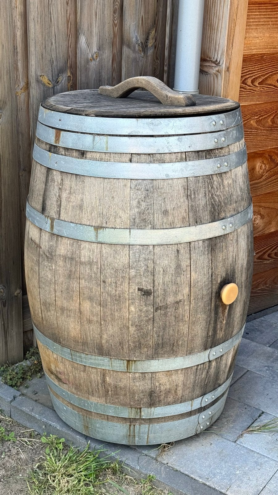 Regenton van eikenhout met stop en automaat, Tuin en Terras, Regentonnen, 150 liter of meer, Ophalen, Nieuw, Hout