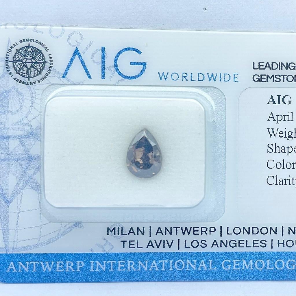 Natuurlijke Diamant - 1.03 ct - Peer - fancy dieproze-achtig, Sieraden, Tassen en Uiterlijk, Edelstenen, Ophalen of Verzenden