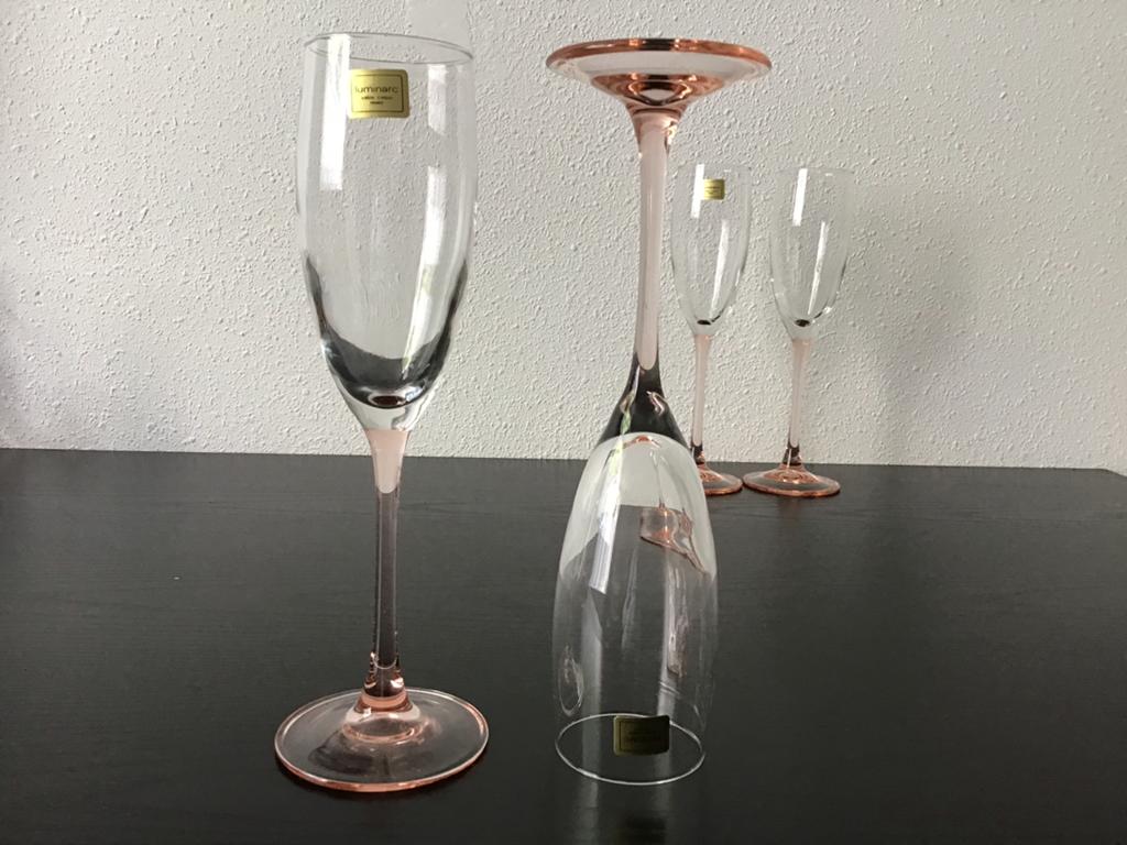 4 Luminarc champagne flutes, prosecco glazen., Ophalen of Verzenden, Huis en Inrichting