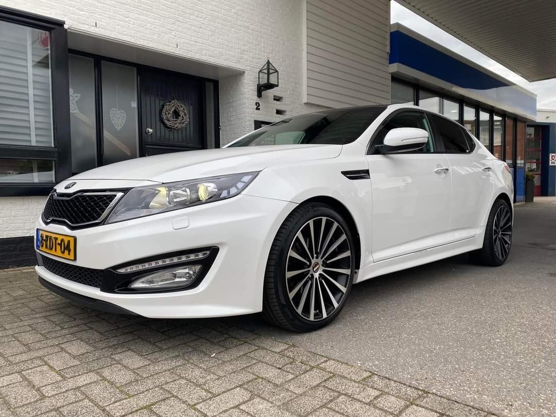 Kia Optima 2.0 CWT Hybrid 110KW  metallic parelmoer wit, Auto's, Elektrische ramen, Zwart, 4 cilinders, Optima