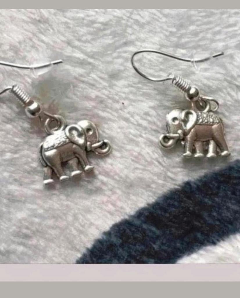 Zilveren oorbellen olifant, Hangers, Verzenden, Nieuw, Zilver