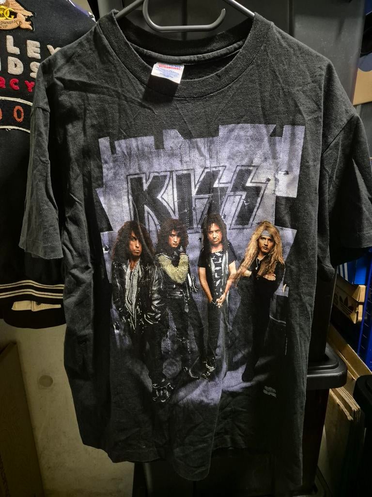 Vintage KISS Revenge Tour T-shirt Maat L, Maat 52/54 (L), Zwart, Ophalen of Verzenden, Hanes