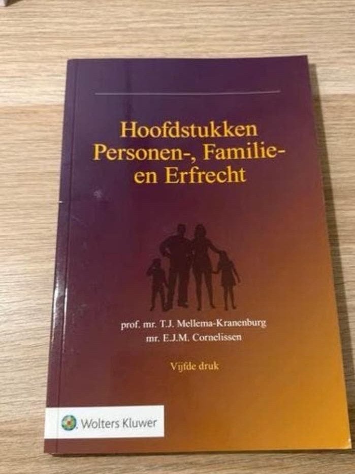 Hoofdstukken personen-, familie- en erfrecht - NIEUW, Ophalen of Verzenden, Nieuw, WO