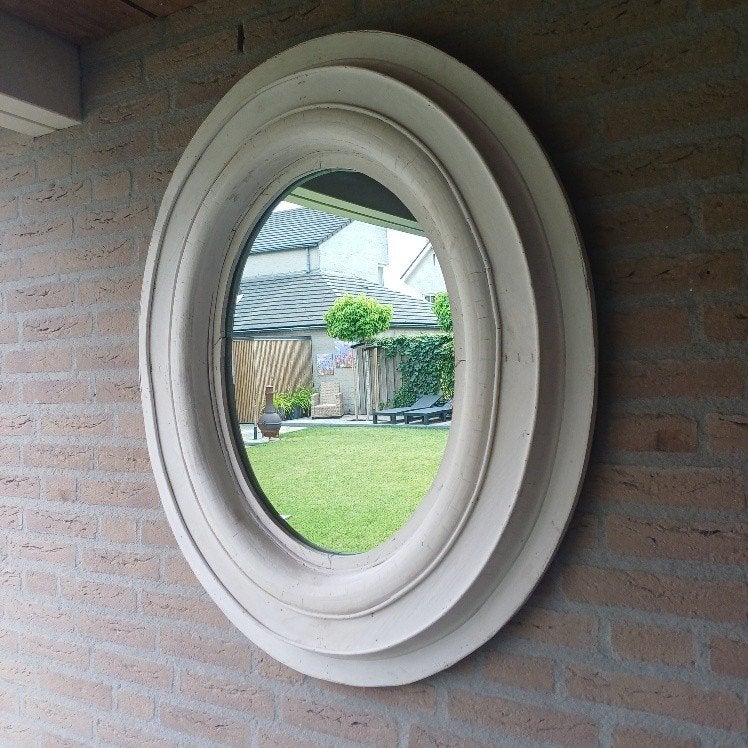 Vintage spiegel *ovaal*, Huis en Inrichting, Woonaccessoires | Spiegels, Ophalen, Rechthoekig, Minder dan 50 cm, Minder dan 100 cm