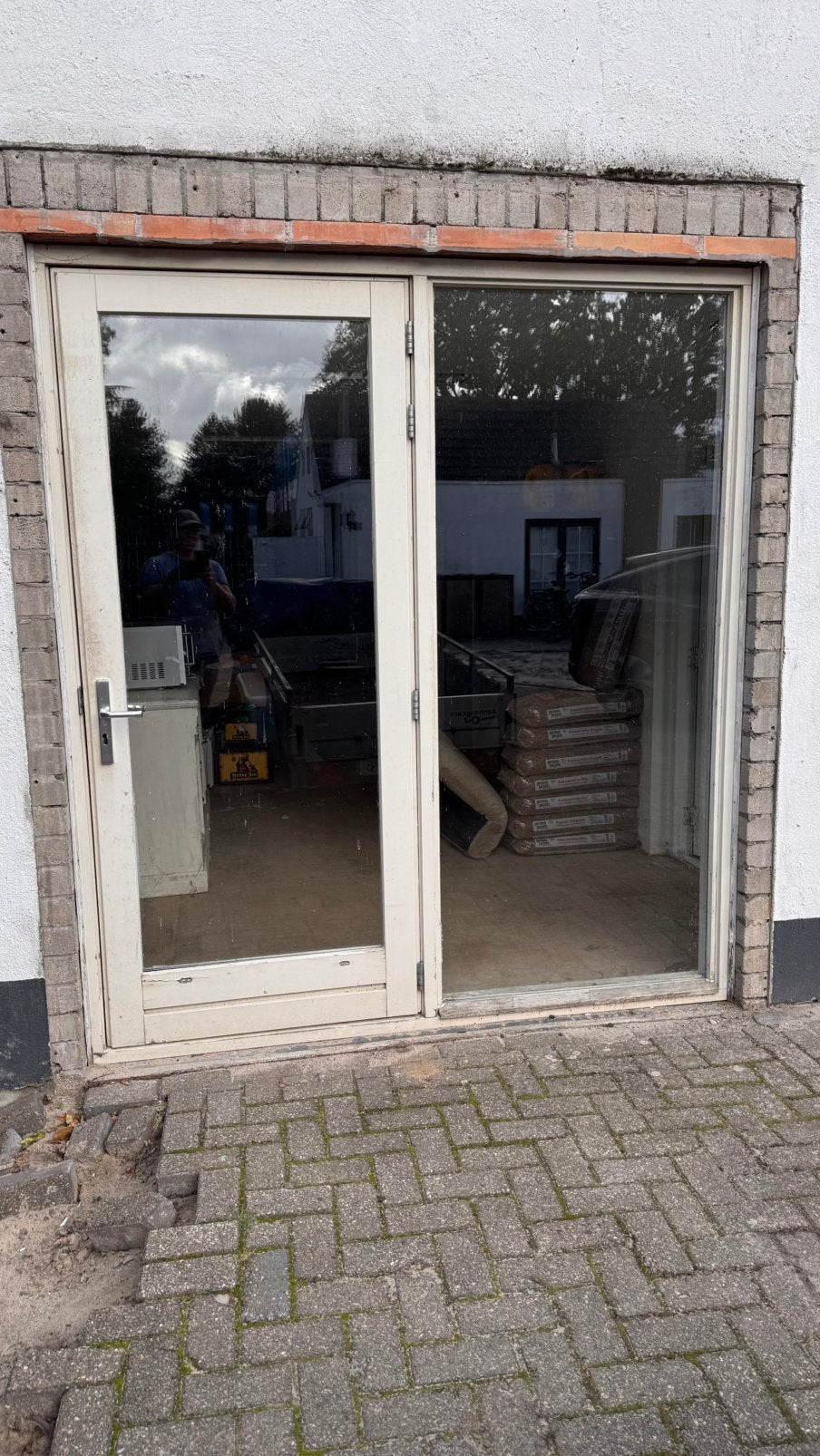 Raam kozijn 236x 212 cm hardhout met 3 puntssluiting, Ophalen, Gebruikt, 150 tot 225 cm, Inclusief glas