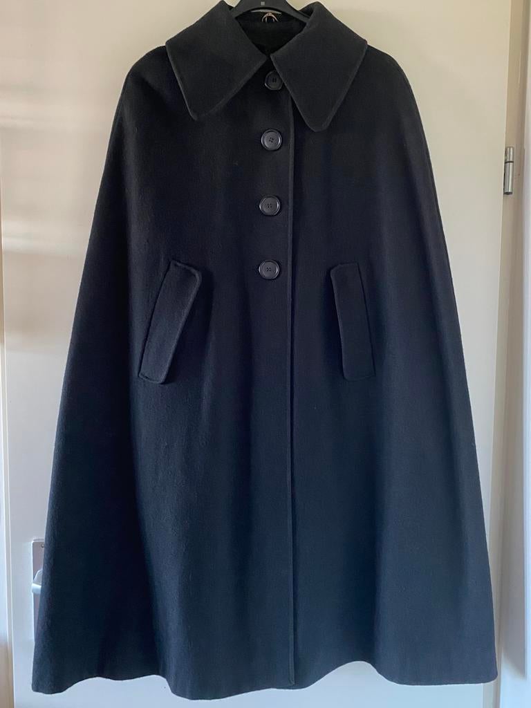 VINTAGE 85% WOLLEN CAPE 38., Ophalen of Verzenden, Gedragen, Maat 38/40 (M), Zwart