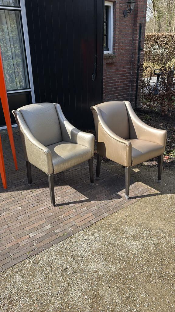 Zes Keijser&Co stoelen, Huis en Inrichting, Stoelen, Ophalen, Gebruikt, Overige kleuren, Leer