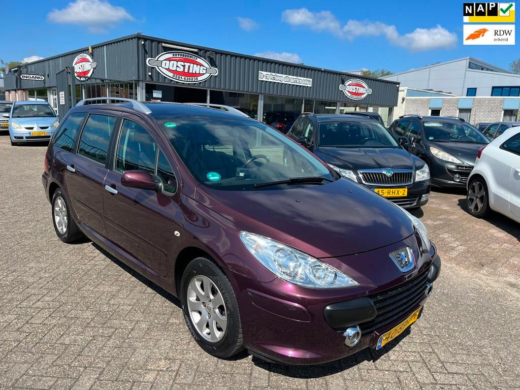 Peugeot 307 SW 1.6-16V Pack(st-bekr,clima,cruise,navi,panoda, Auto's, Stof, Gebruikt, Zwart, 715 kg
