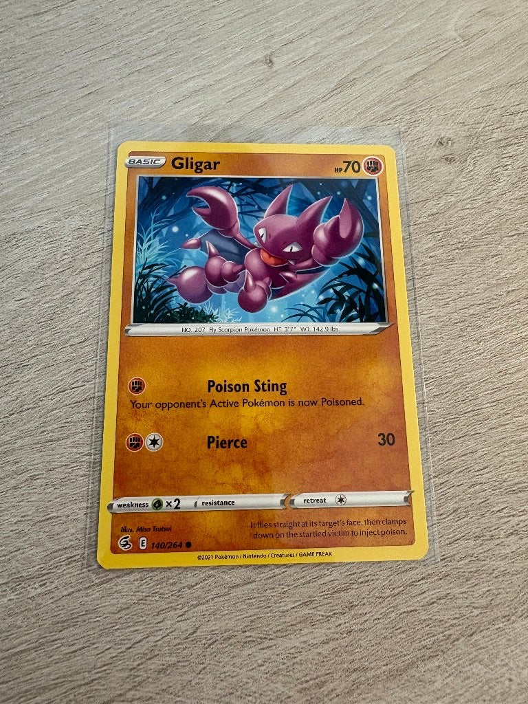Gligar 140/264 Fusion Strike - Pokémon Kaart, Ophalen of Verzenden, Nieuw, Losse kaart