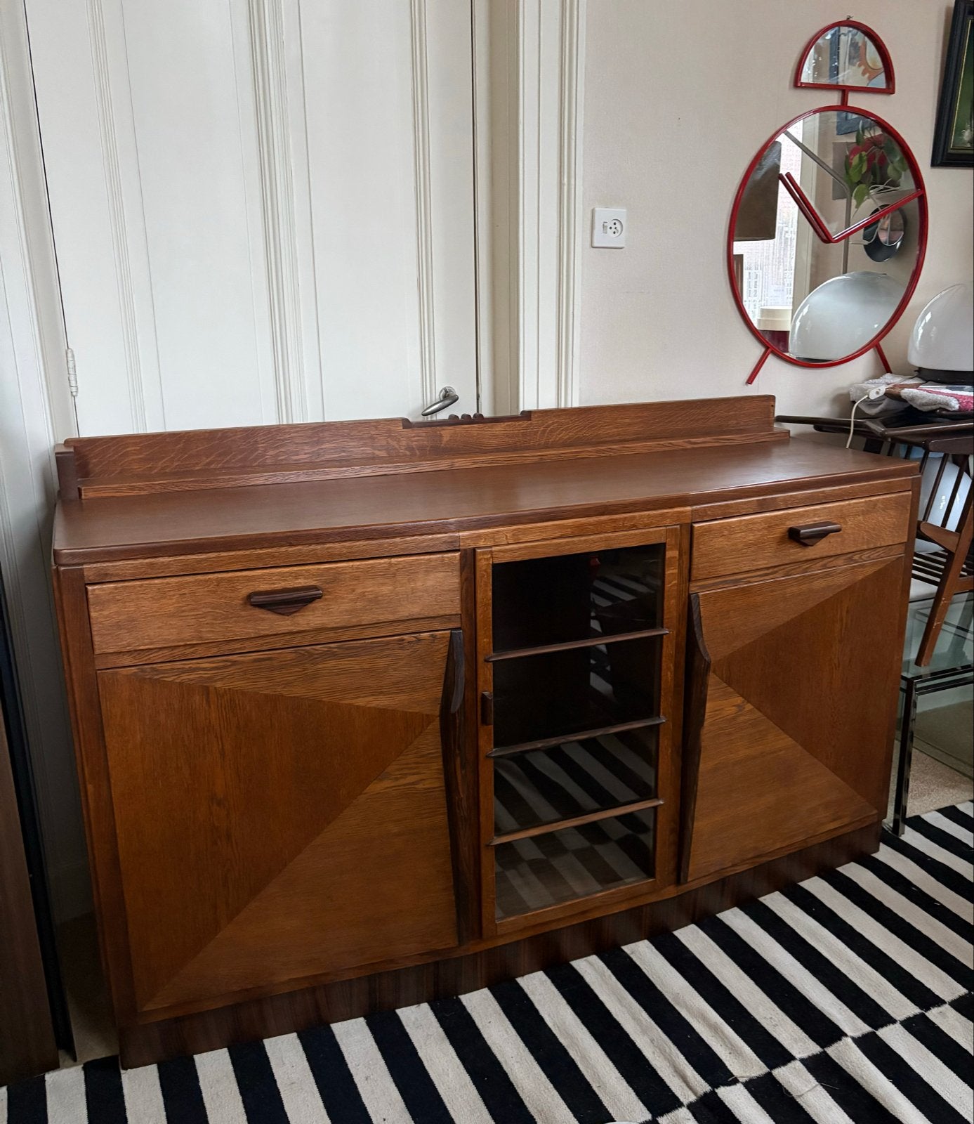 Vintage Art Deco Dressoir / Sideboard van eikenhout, Ophalen