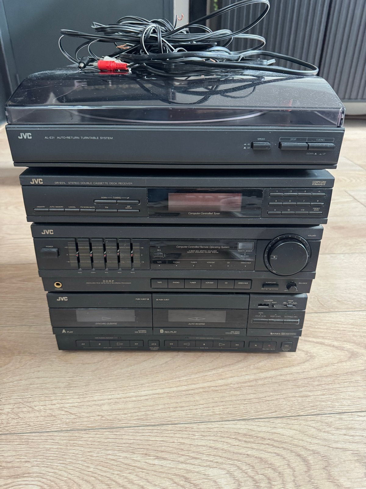 JVC Stereo Set met Platenspeler, Cassettedeck, Tuner, Audio, Tv en Foto, Ophalen, Gebruikt, Losse componenten, Cassettedeck